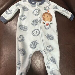 Koala Kids Cream and Gray Hedgehog Footie